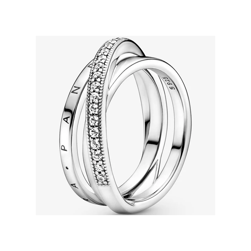 Pandora ezüst összefonódó pavé gyűrű - 199057C01-50