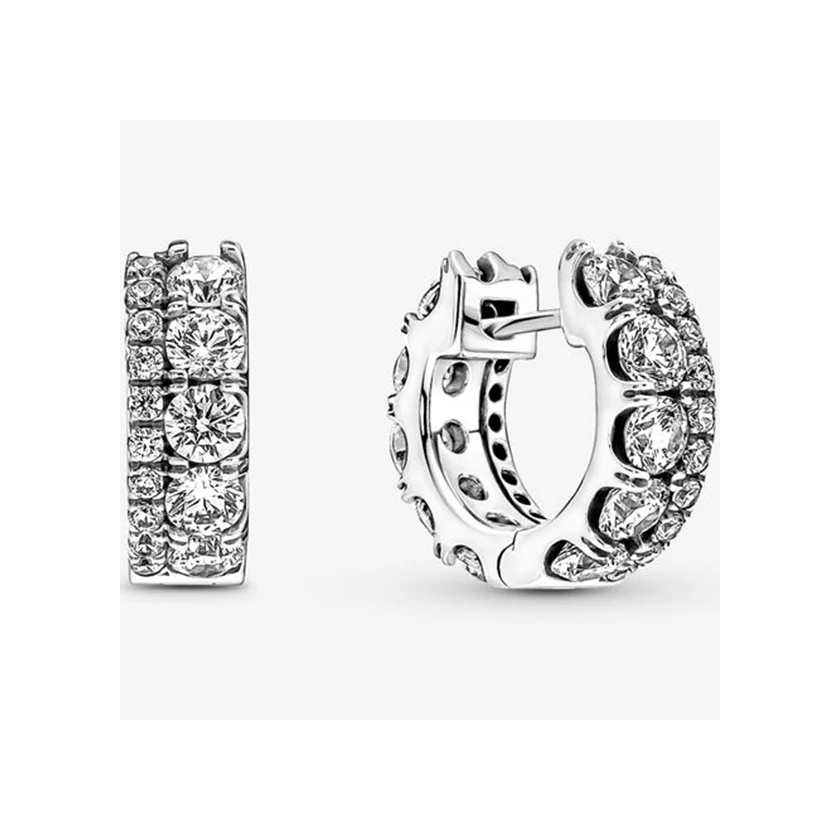 Pandora dupla pavé karika fülbevaló - 290058C01