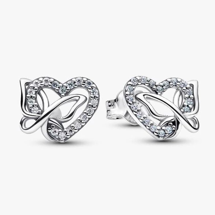 Pandora pillangó és szív ezüst fülbevaló - 294476C01