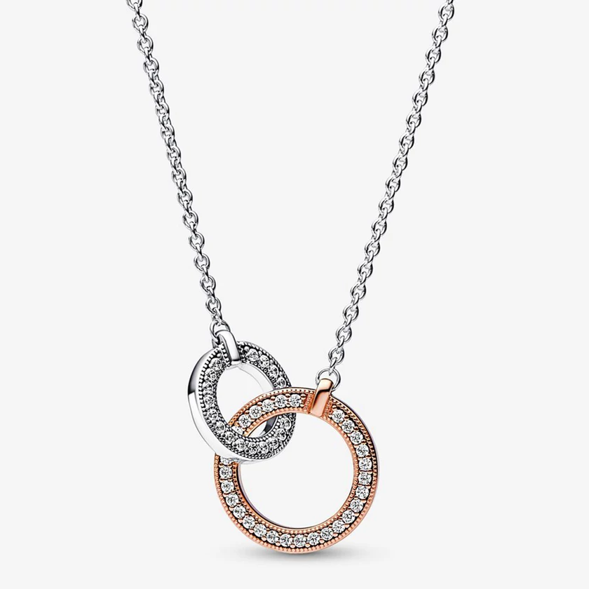 Pandora Signature rozé összefonódó körök nyaklánc - 382778C01-45