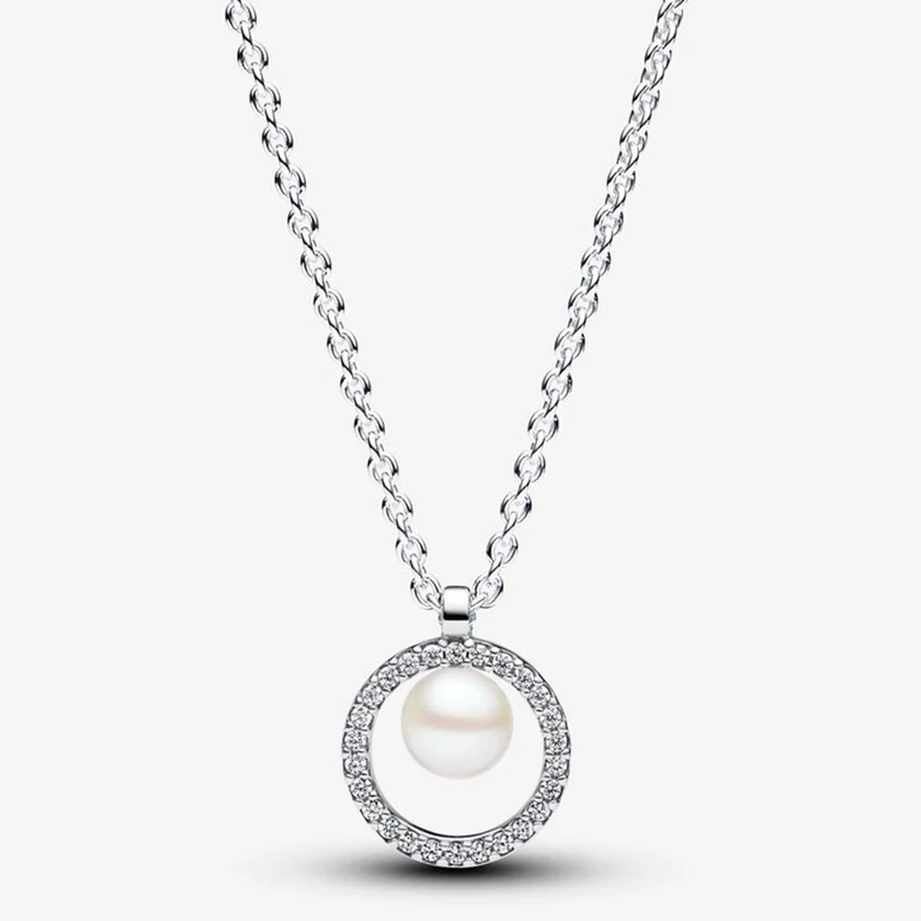 Pandora tenyésztett gyöngy és pavé colier nyaklánc - 393165C01-45