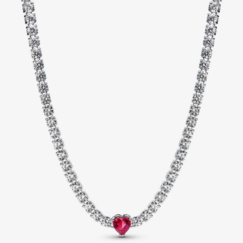 Pandora piros szív choker nyaklánc - 393549C01-40