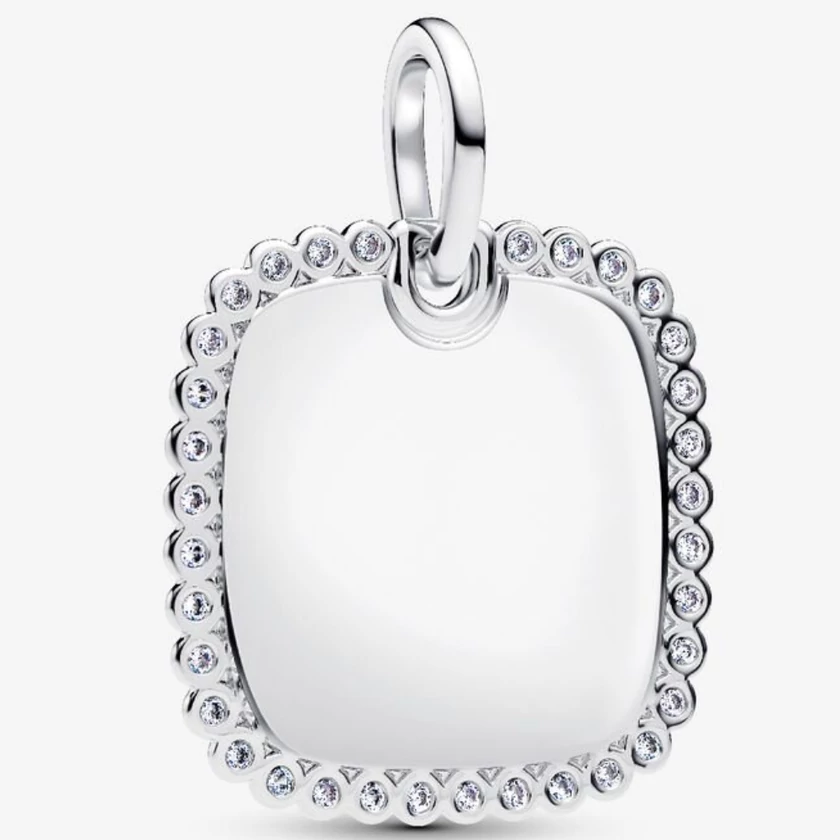 Pandora ezüst gravírozható négyszögletes lemez medál - 394009C01