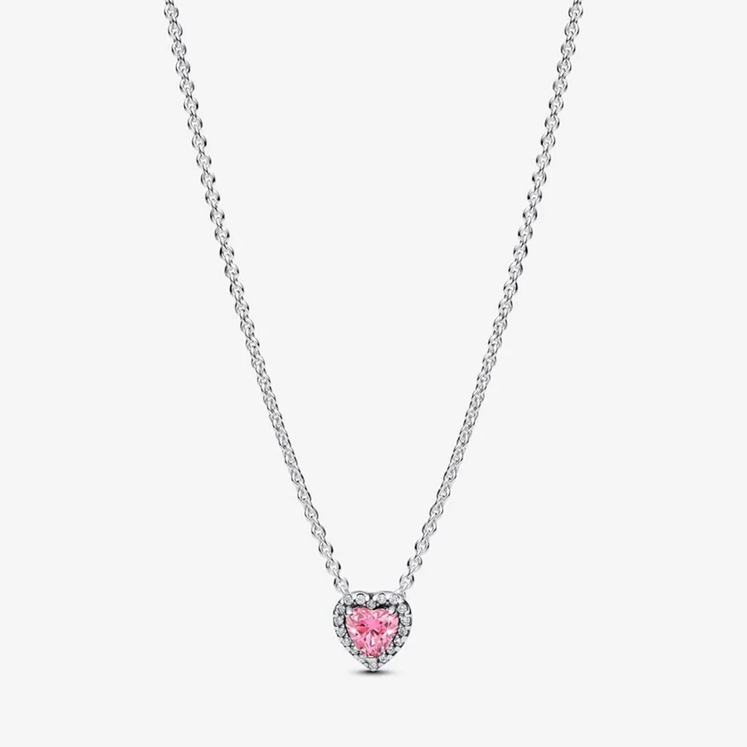 Pandora rózsaszín kiemelt szív nyaklánc - 398425C02-45
