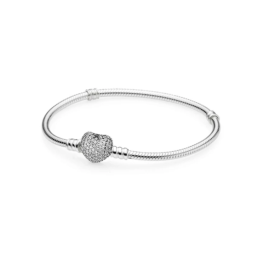Pandora szíves ezüst karkötő - 590727CZ