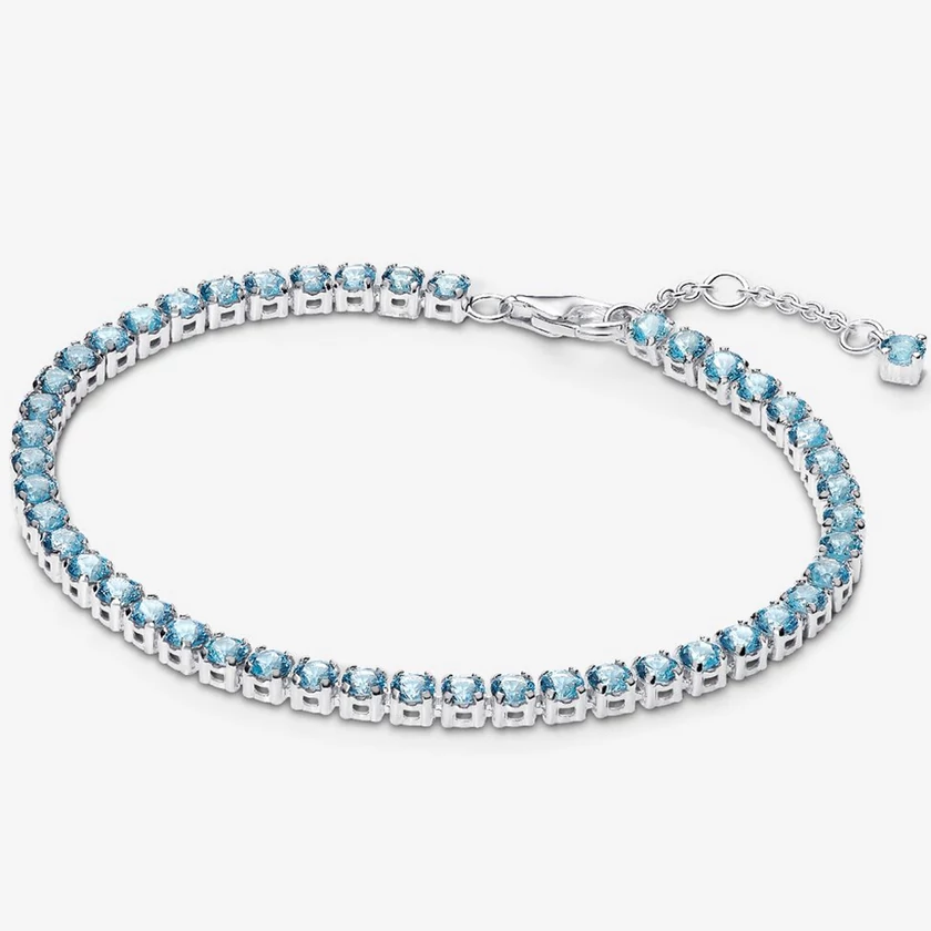 Pandora szikrázó világoskék tenisz karkötő - 591469C03-16