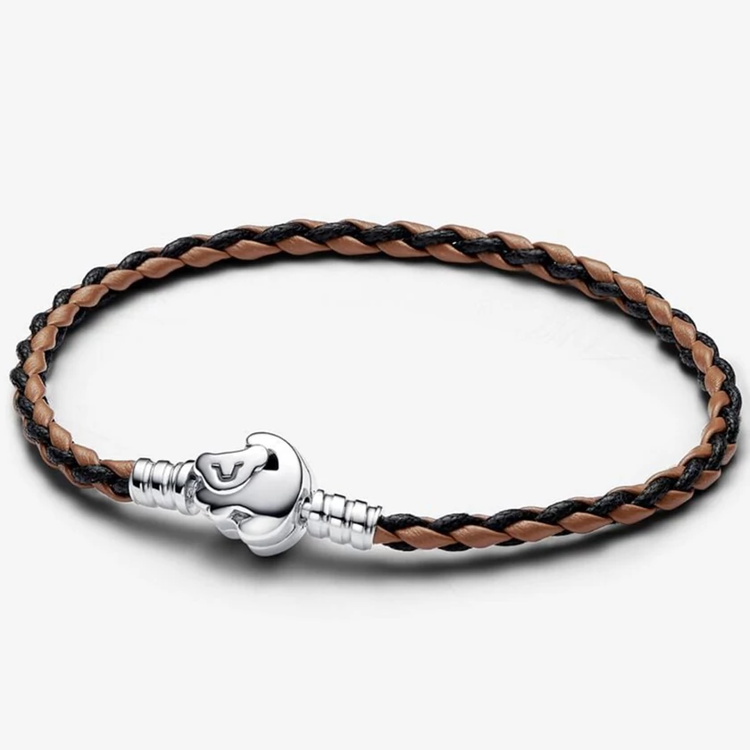 Pandora Disney Az oroszlánkirály kapcsos Pandora Moments fonott bőr karkötő - 593361C01-S2