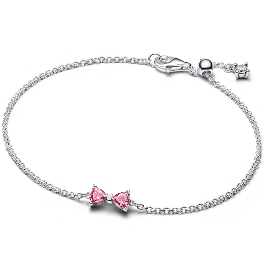 Pandora rózsaszín masni ezüst karlánc - 594234C01-16