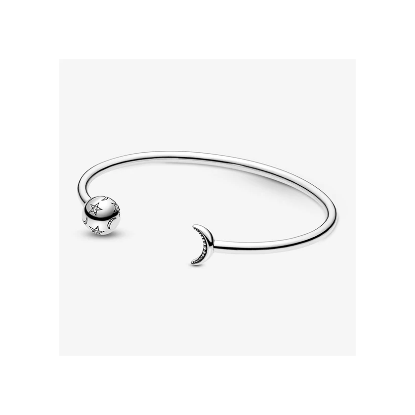 Pandora hold és csillagok nyitott karperec - 599120C01-1