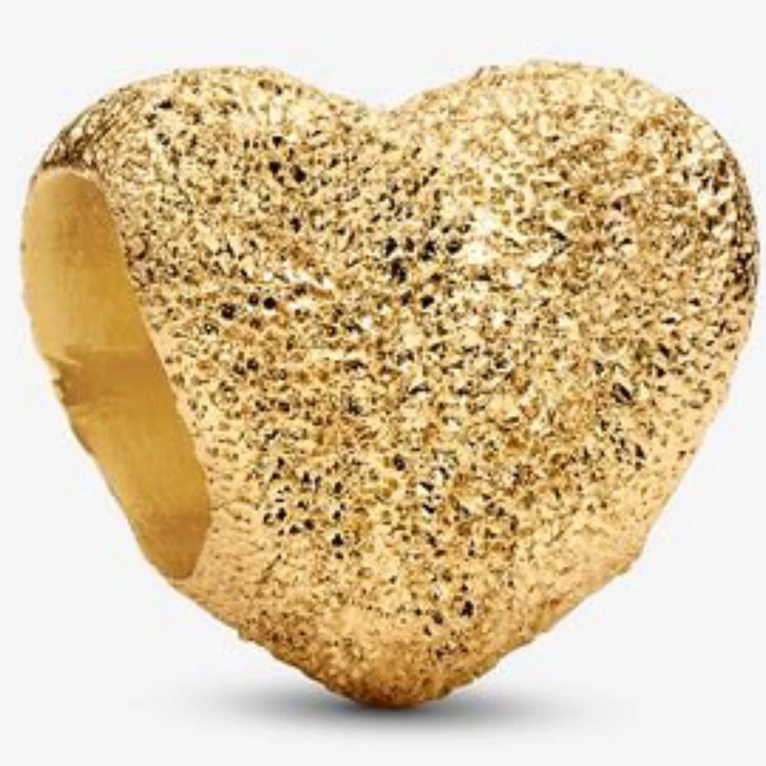 Pandora arany texturált szív mini charm - 764000C00