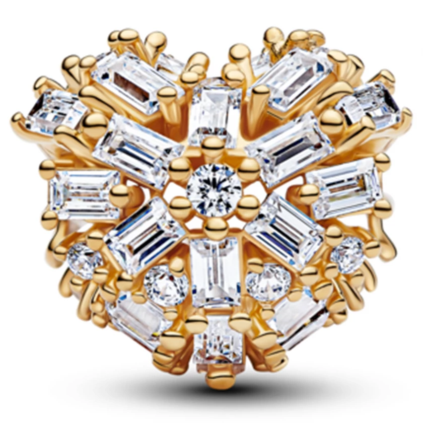 Pandora sárga arany szikrázó szív charm - 764240C01