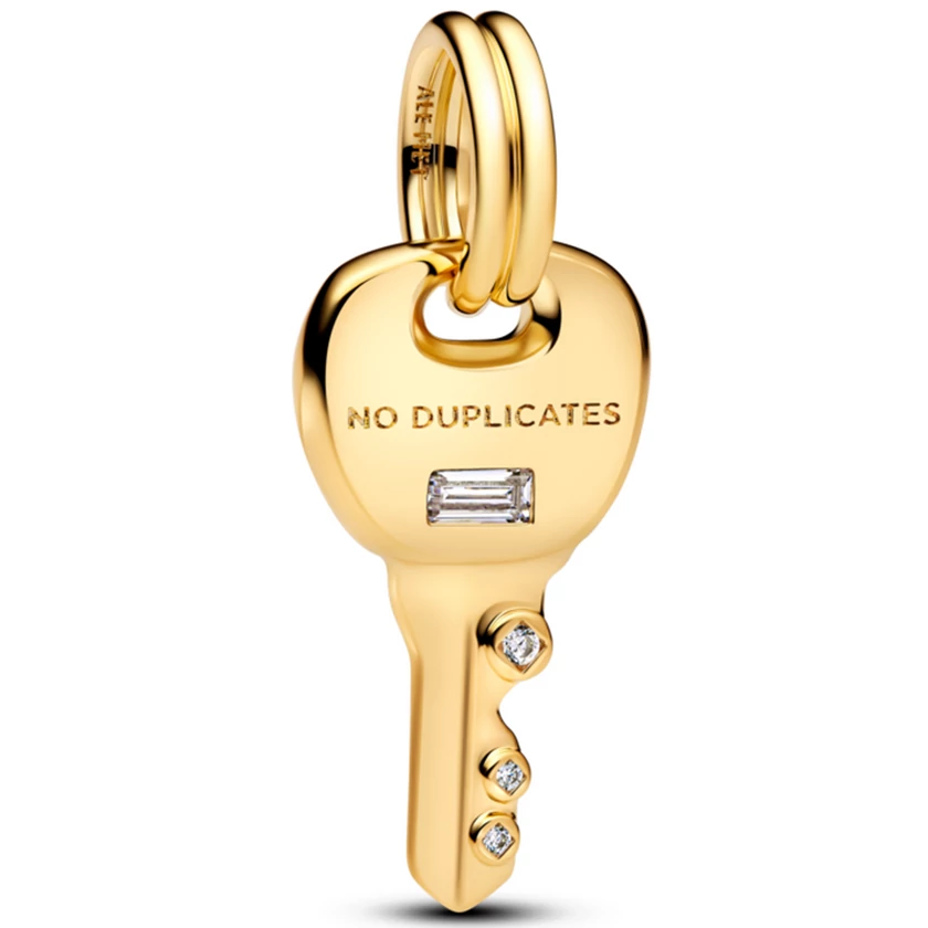 Pandora "NO DUPLICATES" aranyozott kulcs függő  - 764347C01