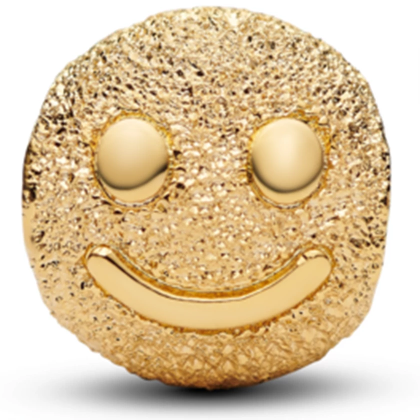 Pandora aranyozott texturált mosolygós arc charm  - 764526C00