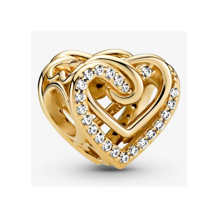 Pandora sárga arany szikrázó összefonódó szívek charm - 769270C01