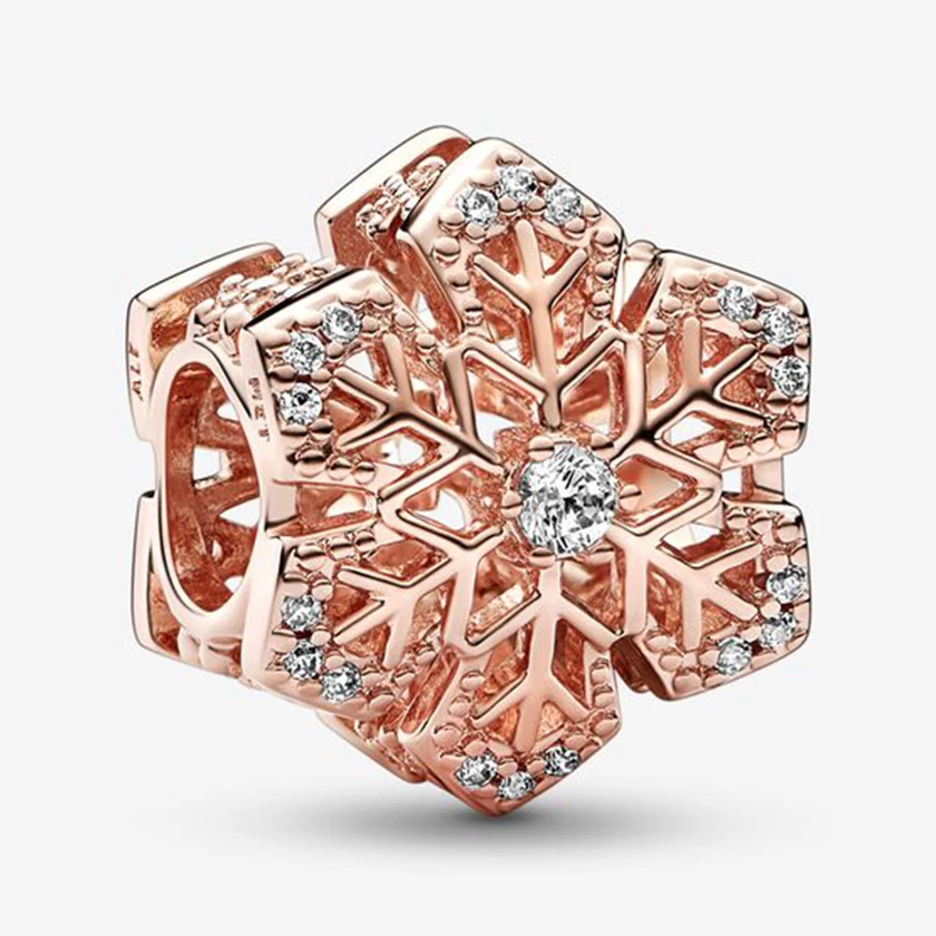 Pandora csillogó rozé hópehely charm - 782378C01