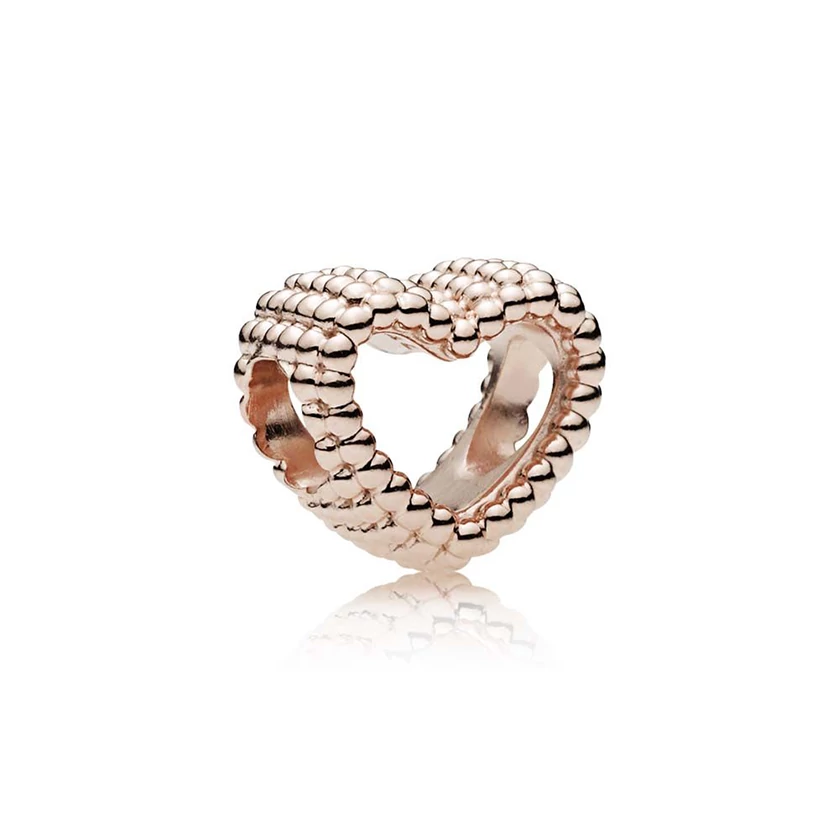 Pandora rozé gyöngyös szív charm - 787516