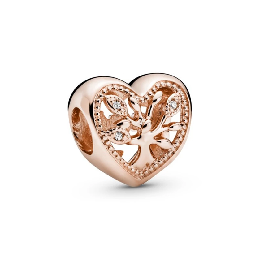 Pandora rozé áttört családfa szív charm - 788826C01