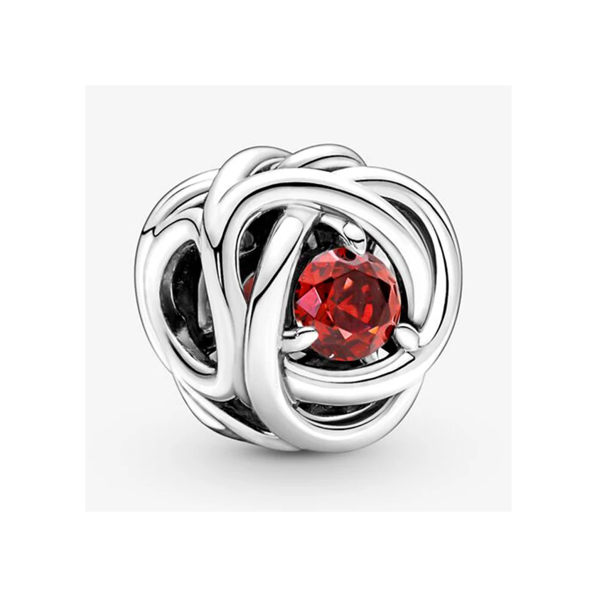 Pandora piros örökkévalóság kör július charm - 790065C01