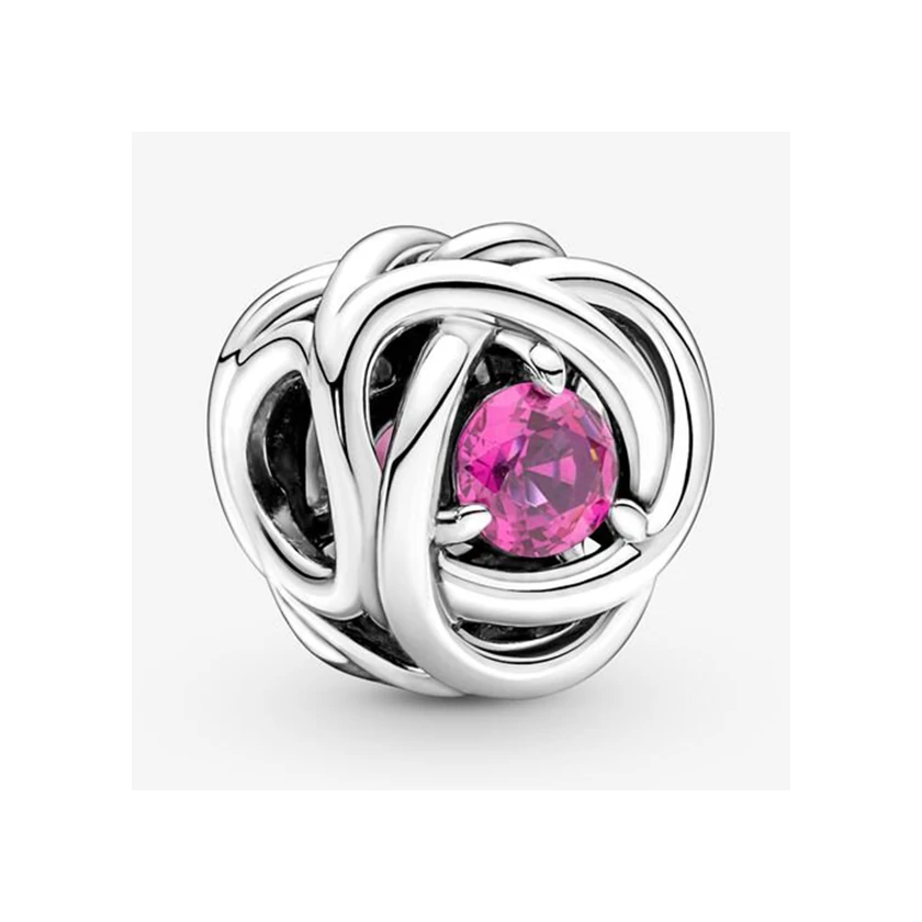 Pandora rózsaszín örökkévalóság kör október charm - 790065C05