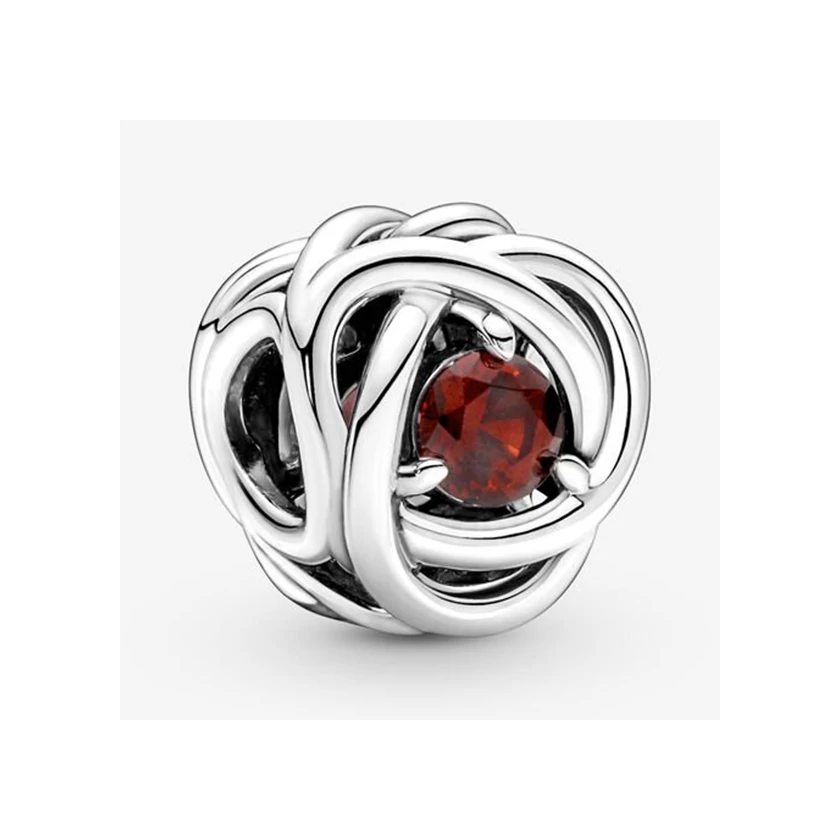 Pandora vörös örökkévalóság kör január charm - 790065C06