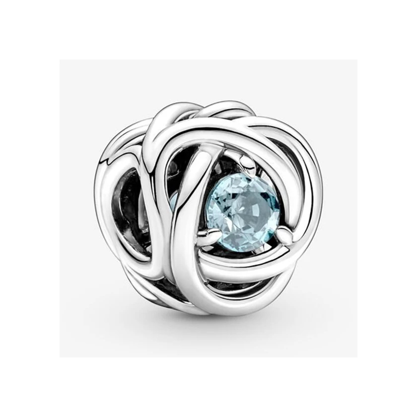Pandora tengerkék örökkévalóság kör március charm - 790065C09