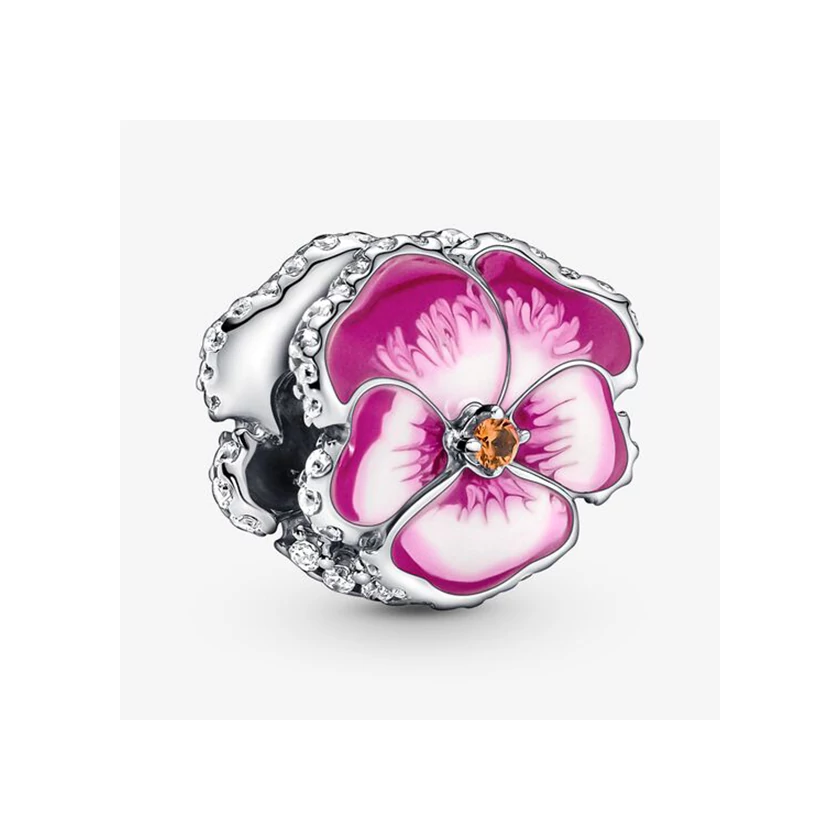 Pandora rózsaszín árvácska charm - 790777C01
