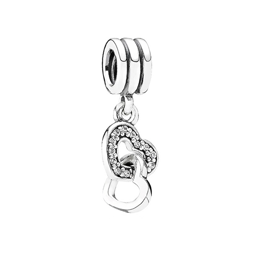 Pandora egymásba kapcsolt szívek függő charm - 791242CZ