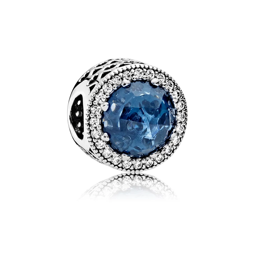 Pandora éjkék ragyogó szív charm - 791725NMB