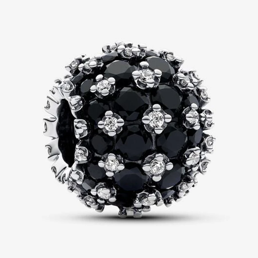 Pandora szikrázó fekete pavé gömb charm - 792630C04