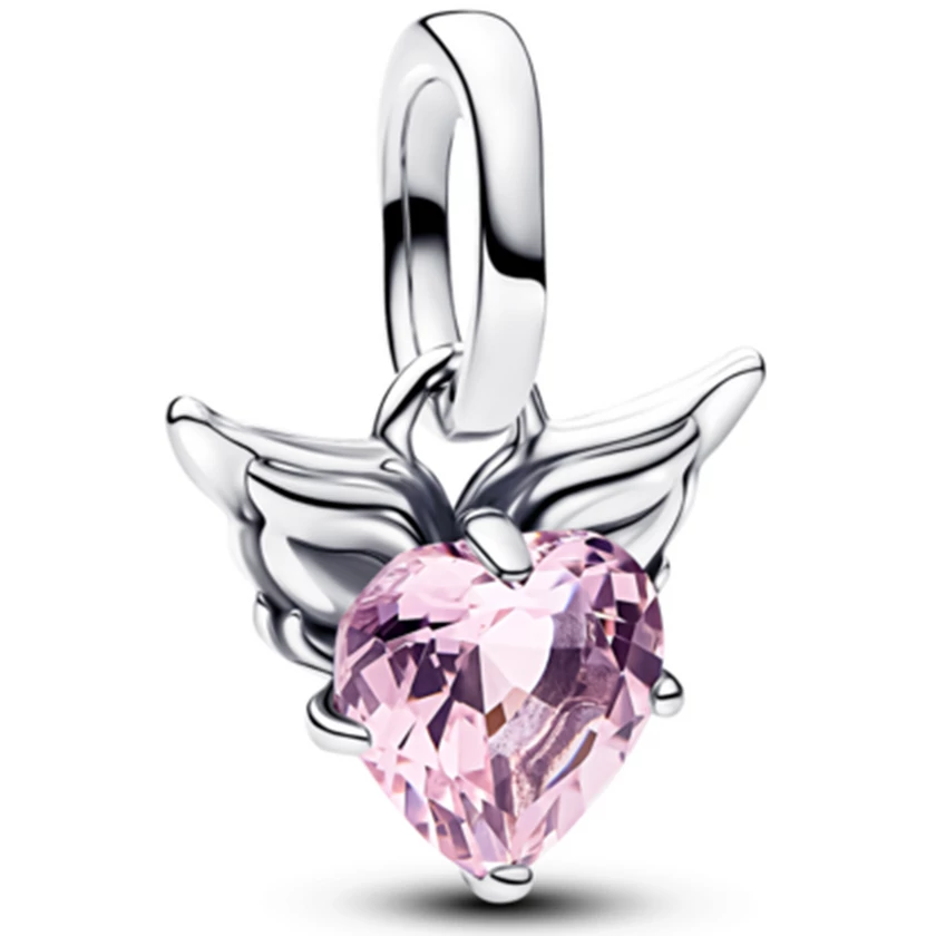 Pandora rózsaszín szárnyas szív mini függő  - 793626C02