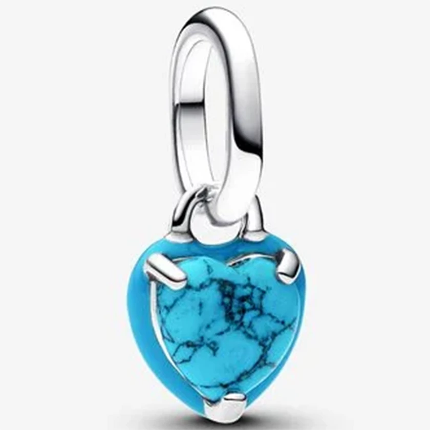 Pandora türkizszínű szív mini függő charm - 793827C01