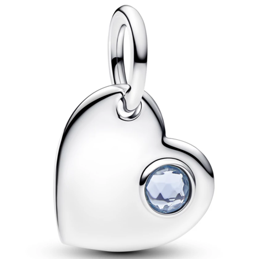 Pandora kék köves ezüst szív függő - 794295C03