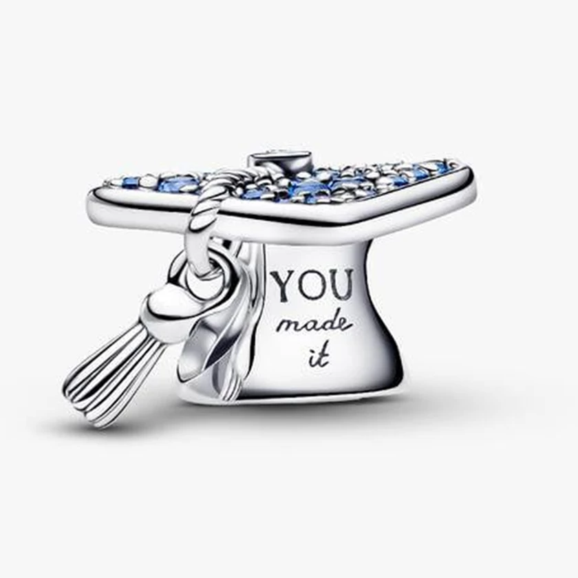 Pandora csillogó kék ballagási 2026 kalap charm - 794461C01