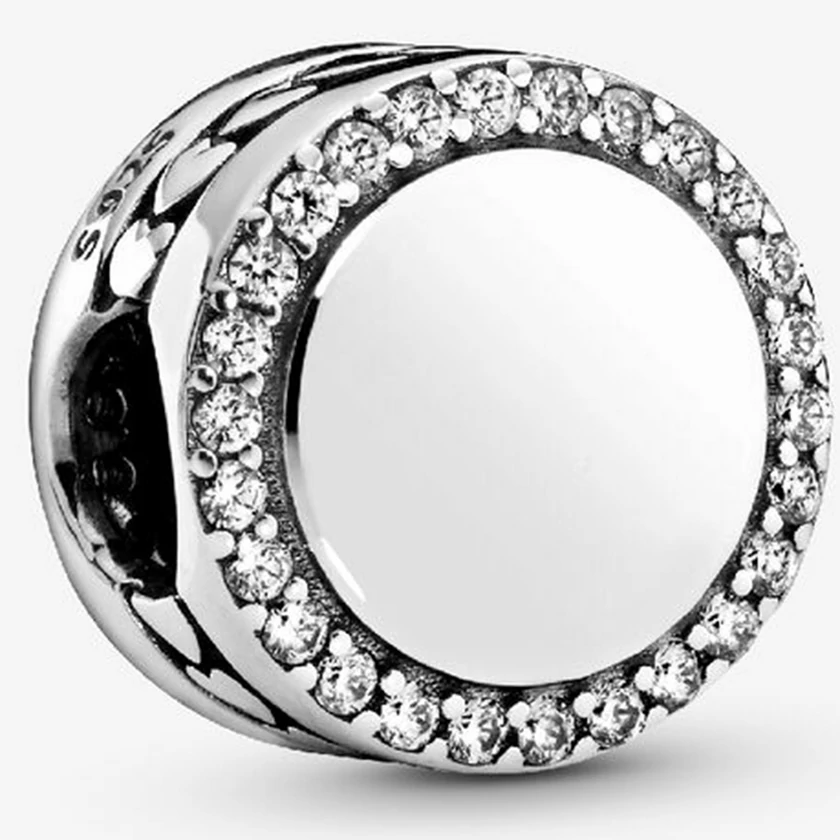 Pandora gravírozható ezüst kör cirkóniával charm - 798747C01