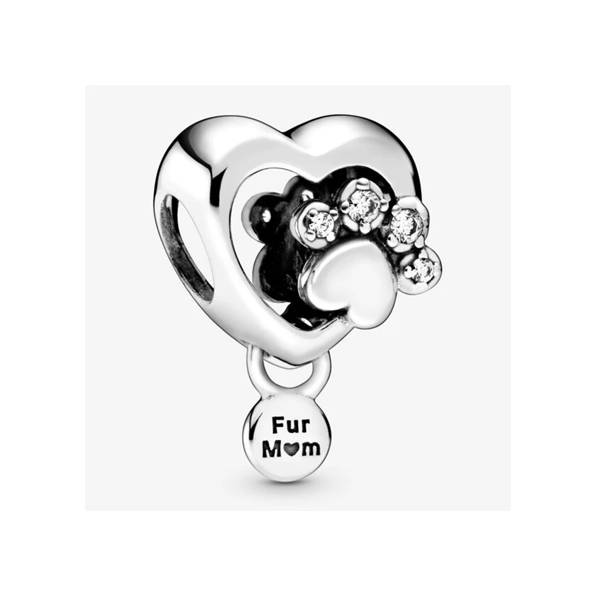 Pandora szikrázó mancsmintás szív charm - 798873C01