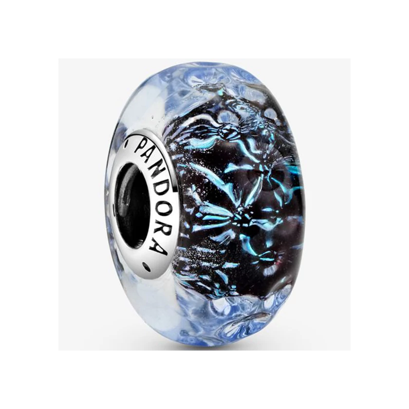Pandora hullámzó sötétkék óceán muránói charm - 798938C00