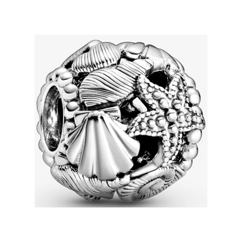 Pandora áttört tengeri csillag, kagyló, szív charm - 798950C00