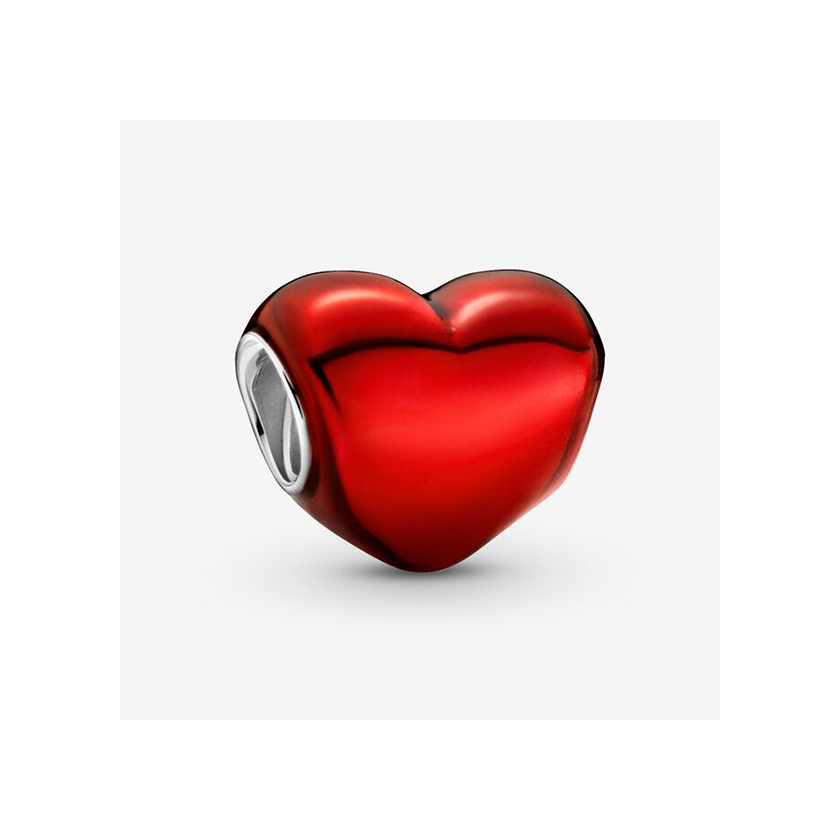 Pandora metál hatású piros szív charm - 799291C02
