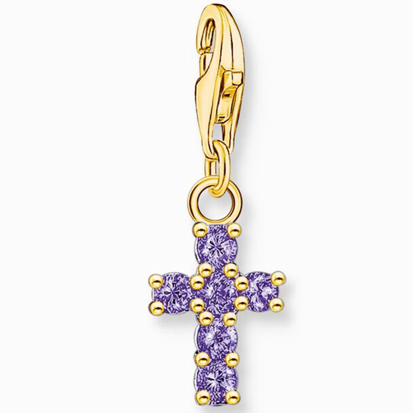 Thomas Sabo ametiszt-lila kereszt charm - 2036-414-13
