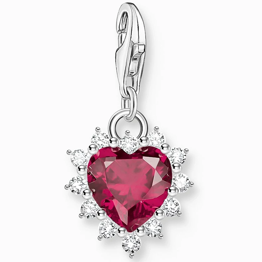Thomas Sabo ezüst piros cirkónia szív charm - 2204-013-10
