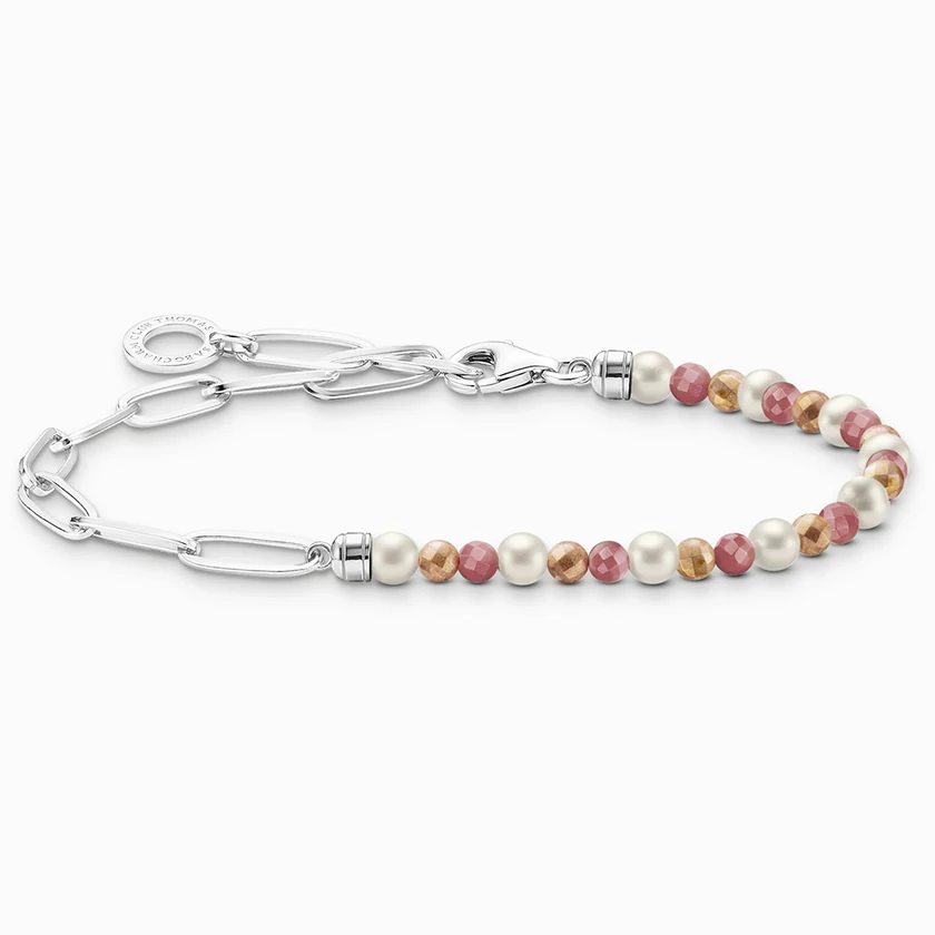 Thomas Sabo láncos jasper gyöngy karkötő - A2099-350-7-L14