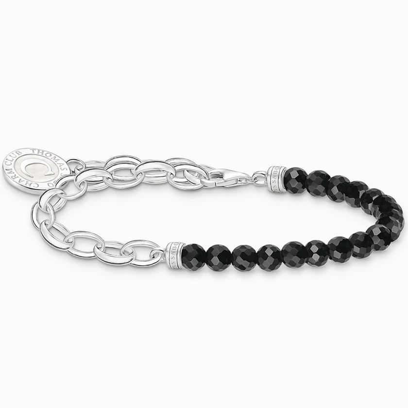 Thomas Sabo Charmista Coin láncos obszidián karkötő - A2128-148-11-L17V
