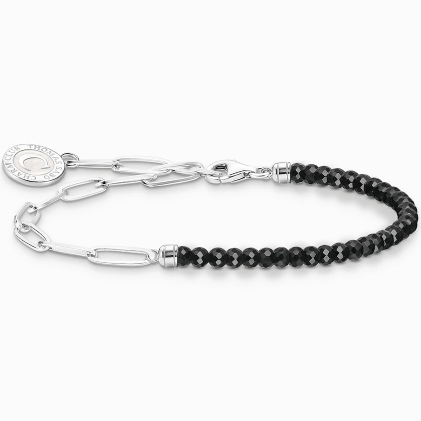 Thomas Sabo Charmista Coin ezüst láncos ónix karkötő - A2131-148-11-L15V