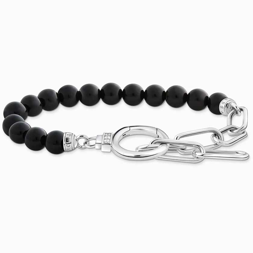 Thomas Sabo ónix gyöngyös ezüst karkötő - A2134-027-11-L19V
