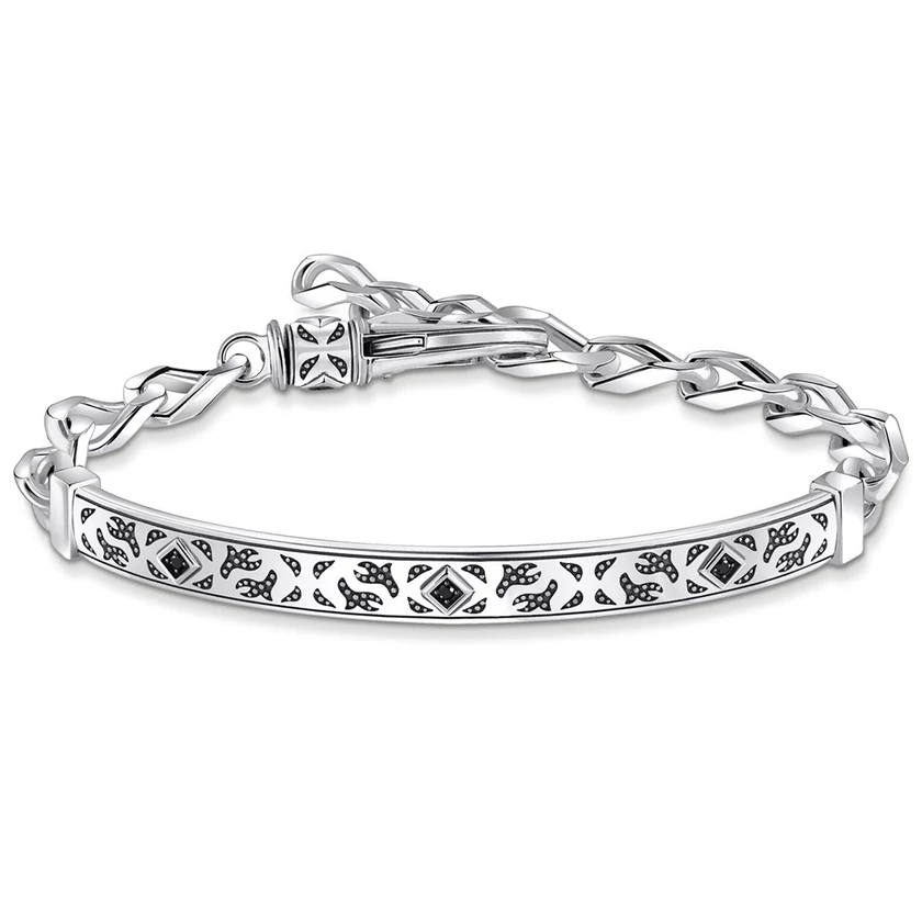 Thomas Sabo Fekete mintás férfi karkötő - A2146-643-21-L19v