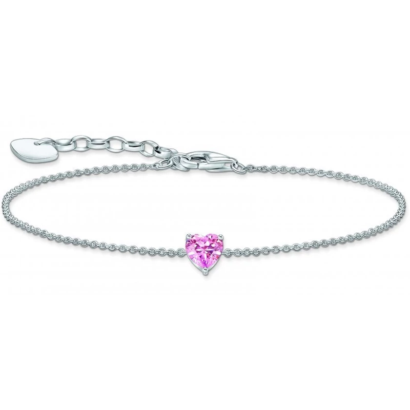 Thomas Sabo ezüst karlánc rózsaszín szív cirkónia kővel - A2157-051-9-L19V