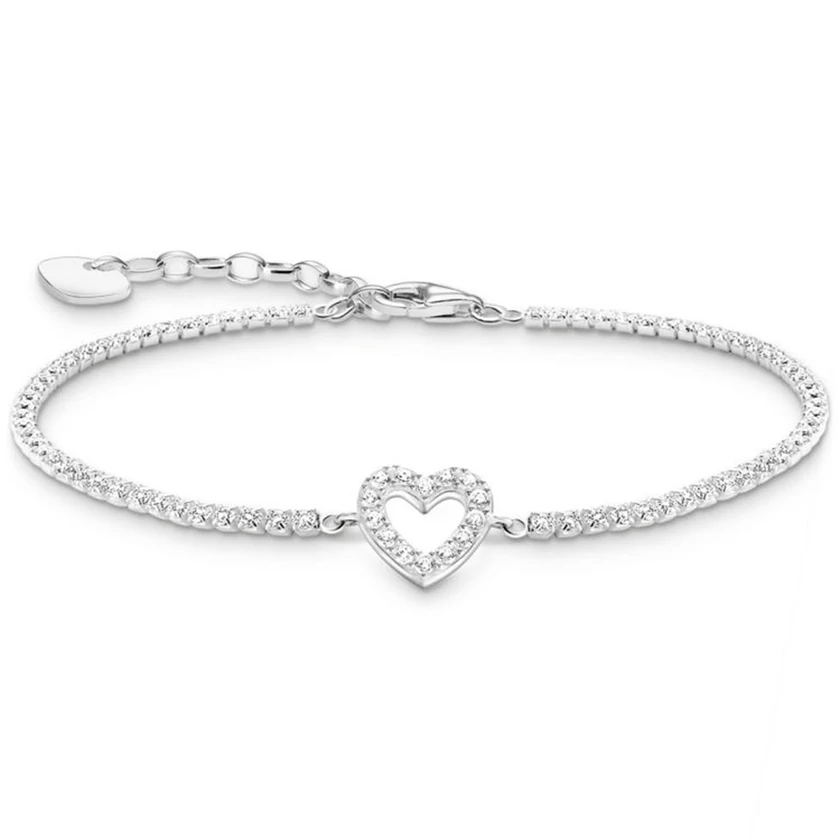 Thomas Sabo ezüst tenisz karkötő szív medállal  - A2177-051-14-L19V