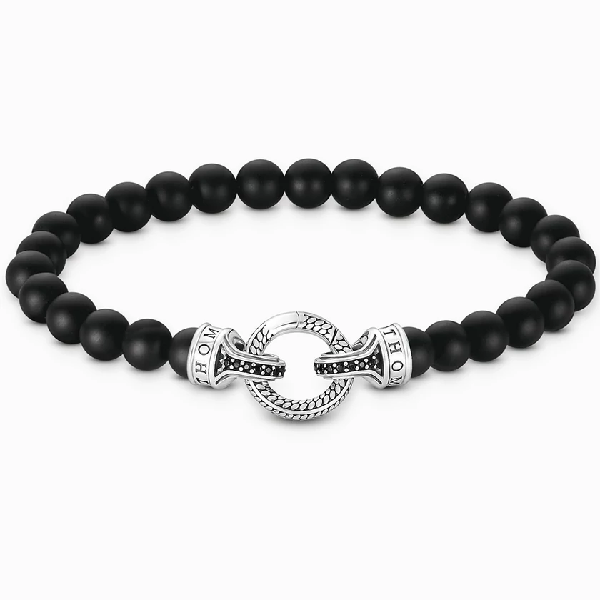 Thomas Sabo obszidián gyöngyös férfi karkötő - A2191-705-11-L19