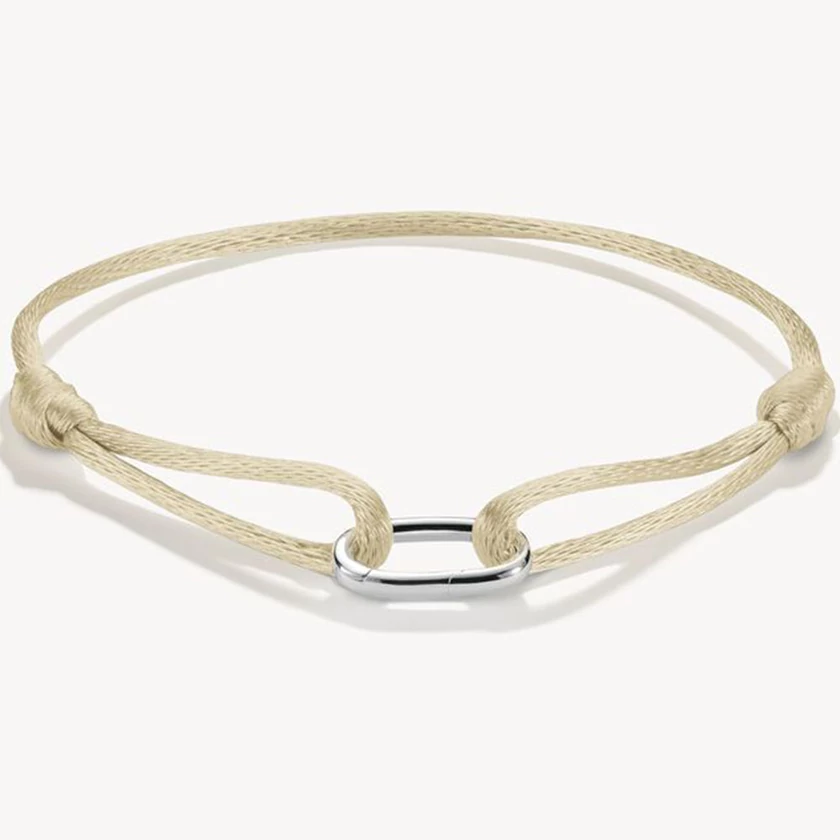 Thomas Sabo bézs textilkarkötő ezüst nyitható láncszemmel - C1210-001-19