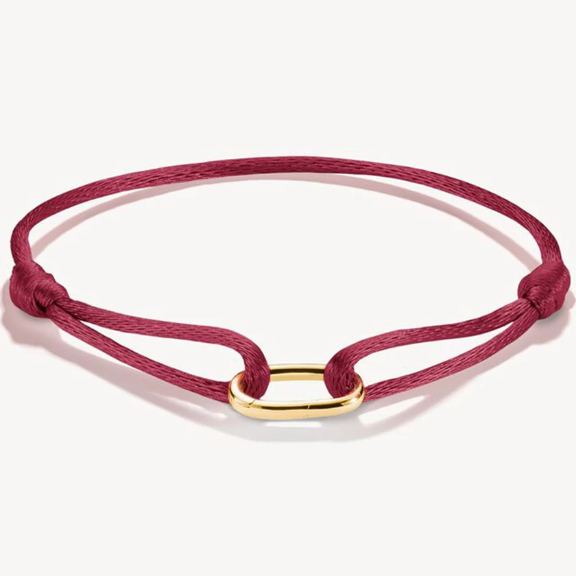 Thomas Sabo piros textilkarkötő aranyozott nyitható láncszemmel - C1210-413-50